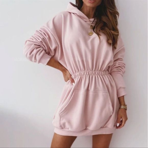 2nd Floor Boutique Dresses & Skirts - Casual Long Sleeve Sweatshirt Dress With Elastic Waist